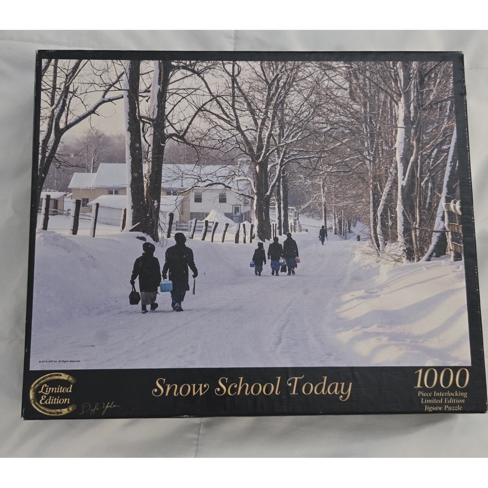 Amish Country 1000 Piece Puzzle, SNOW SCHOOL TODAY,  Doyle Yoder Limited Edition